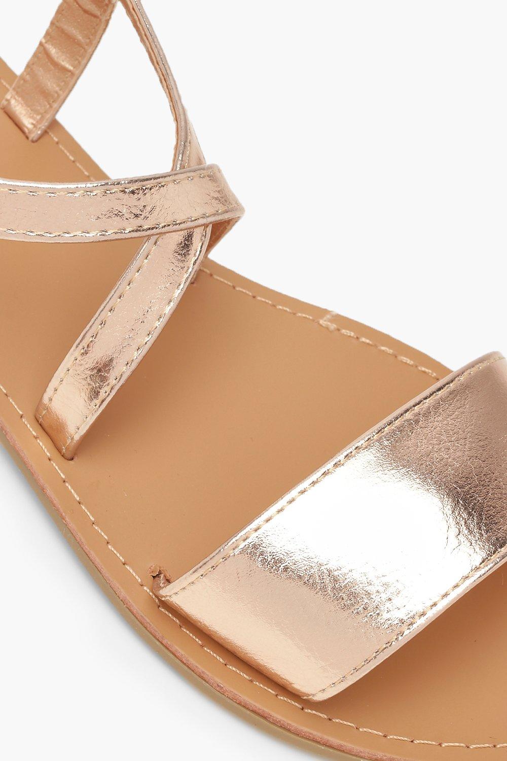 Rose gold sales sandals boohoo